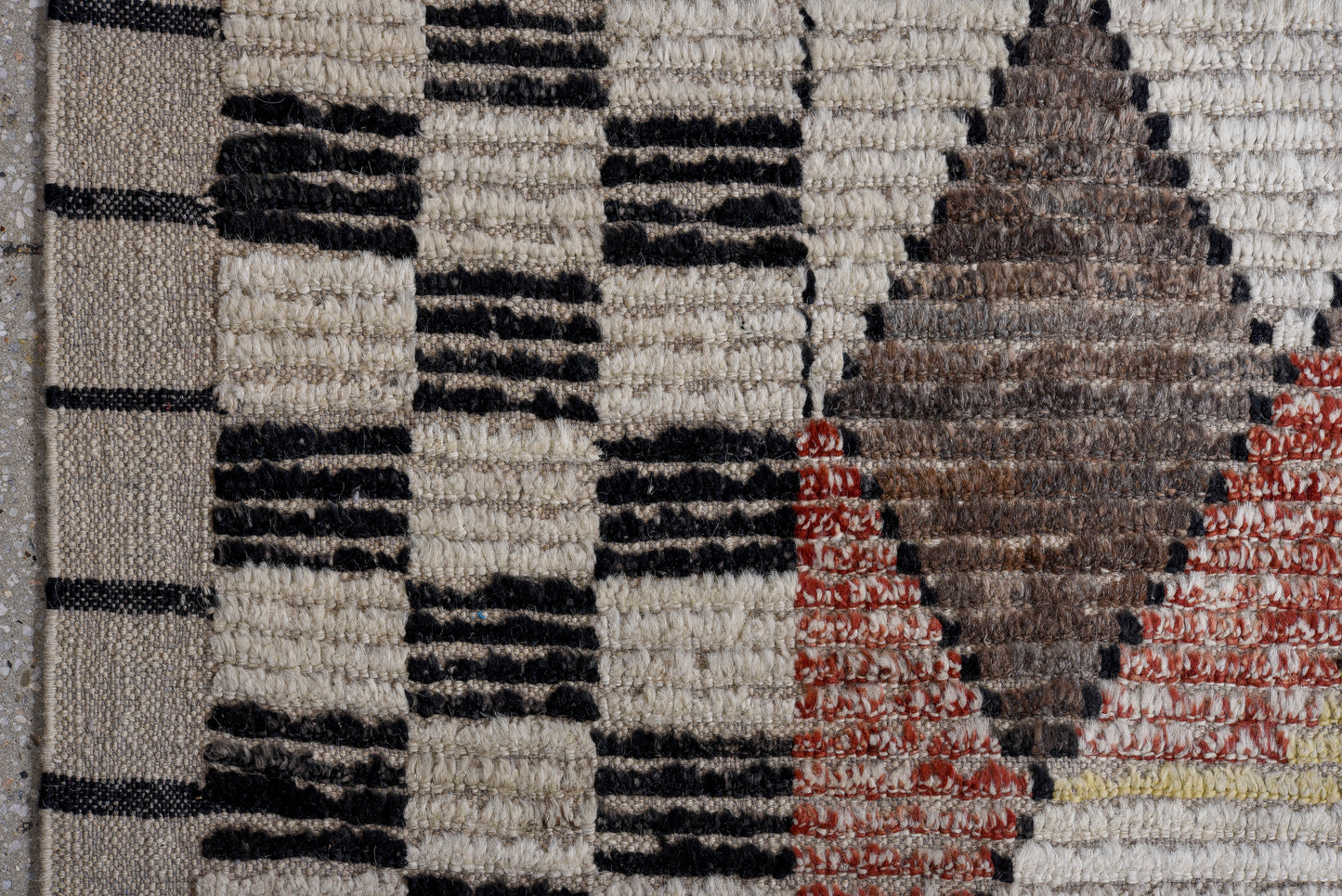 Moroccan Handmade Area Rug 14 X 16 | Black, Brown, Beige, Blue, Yellow, Red | Hand Knotted (4848)