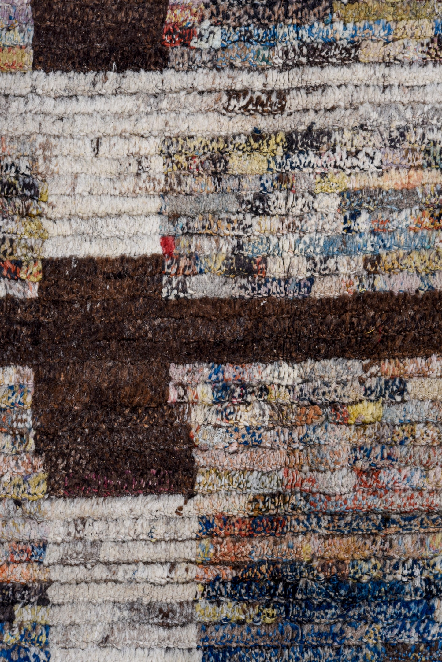 Moroccan Handmade Area Rug 15 X 19 |Brown, Dark Brown, Beige | Hand Knotted (4849)