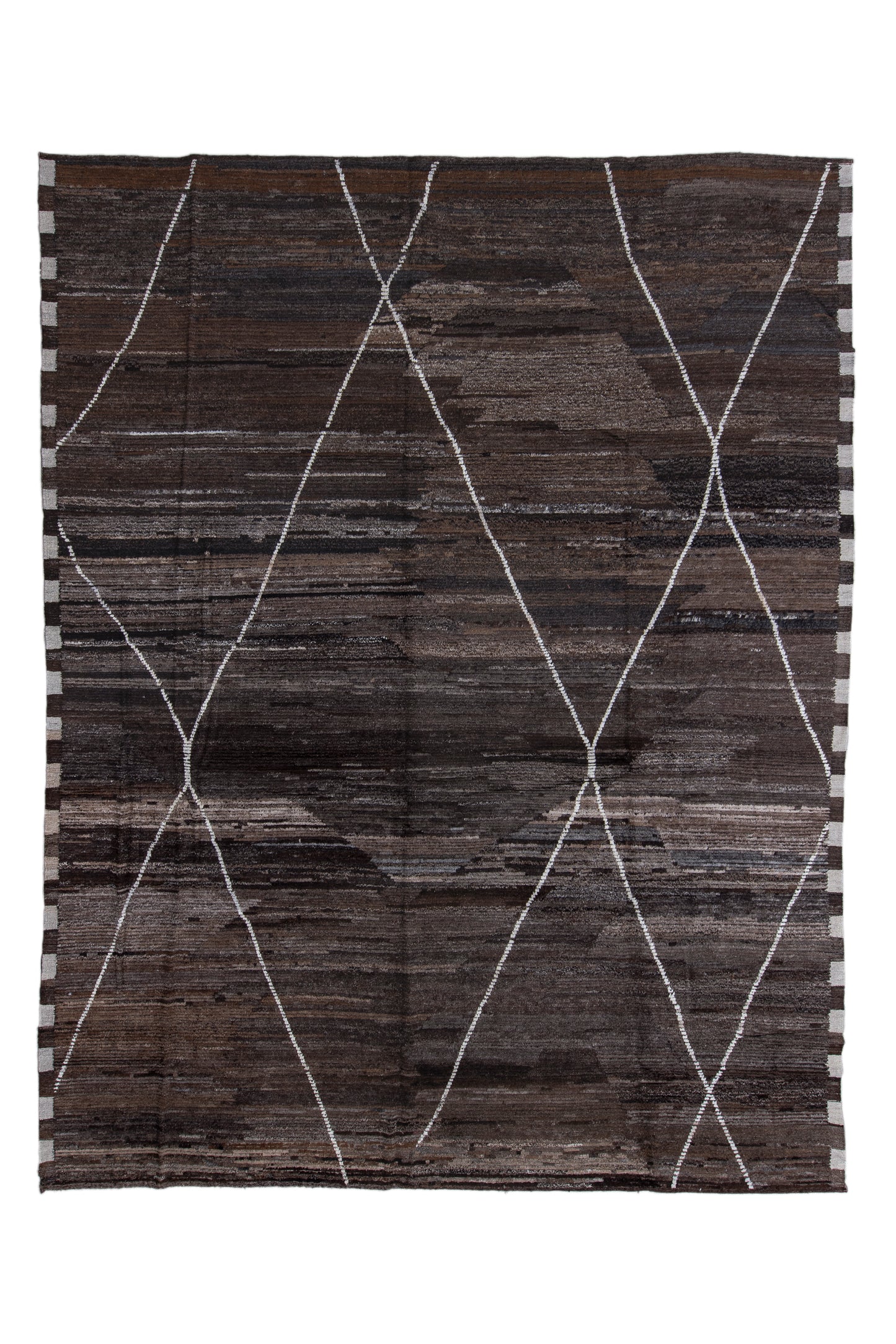 Moroccan fashionable handmade 11 x 14 | dark brown | hand knotted (4920)
