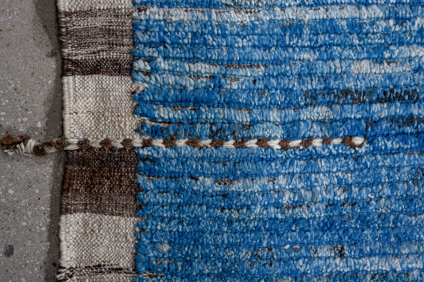 Moroccan Handmade Area Rug 15 X 17 | Blue, Gray, Yellow, Black, Brown, White | Hand knotted (4967)