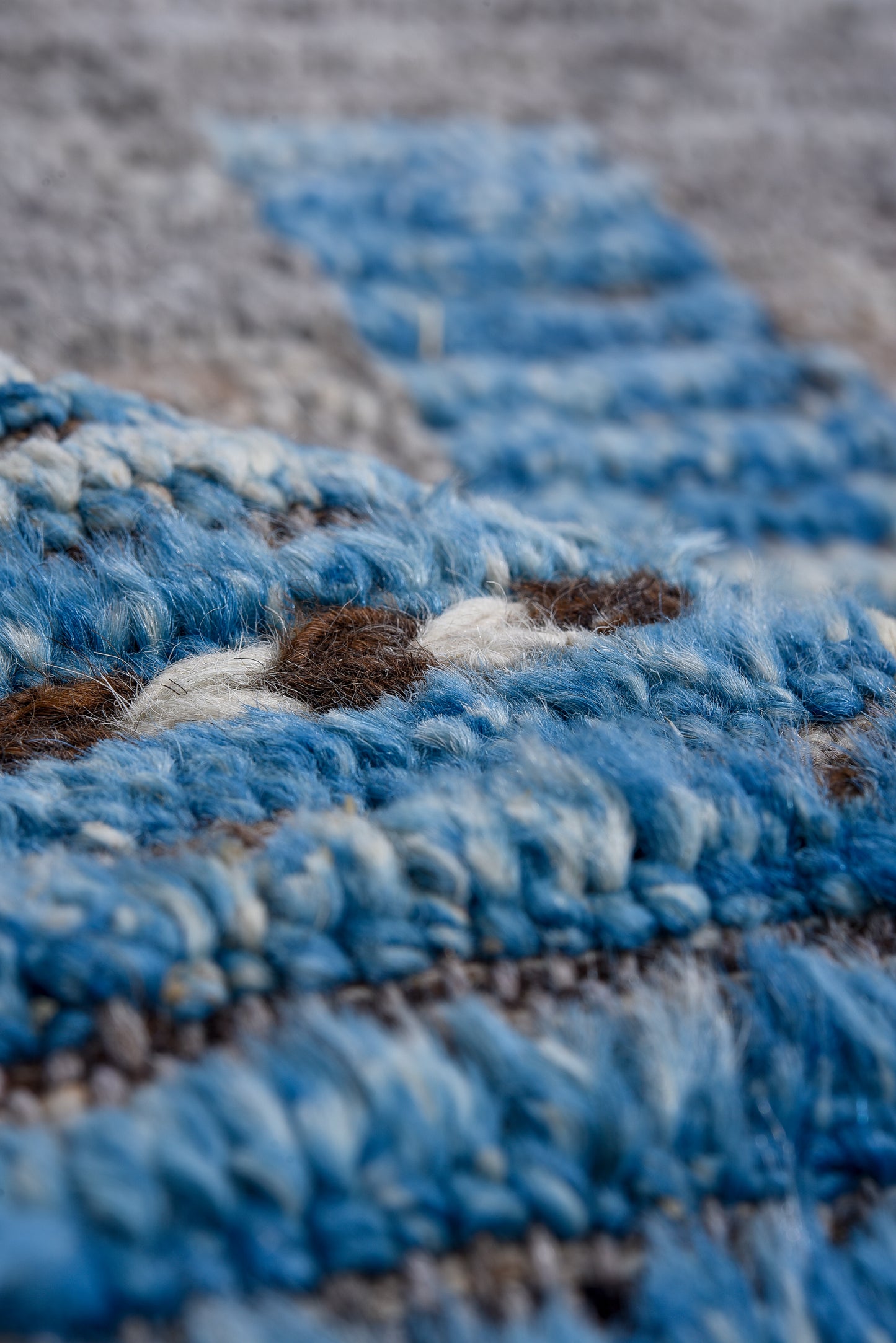 Moroccan Handmade Area Rug 15 X 17 | Blue, Gray, Yellow, Black, Brown, White | Hand knotted (4967)