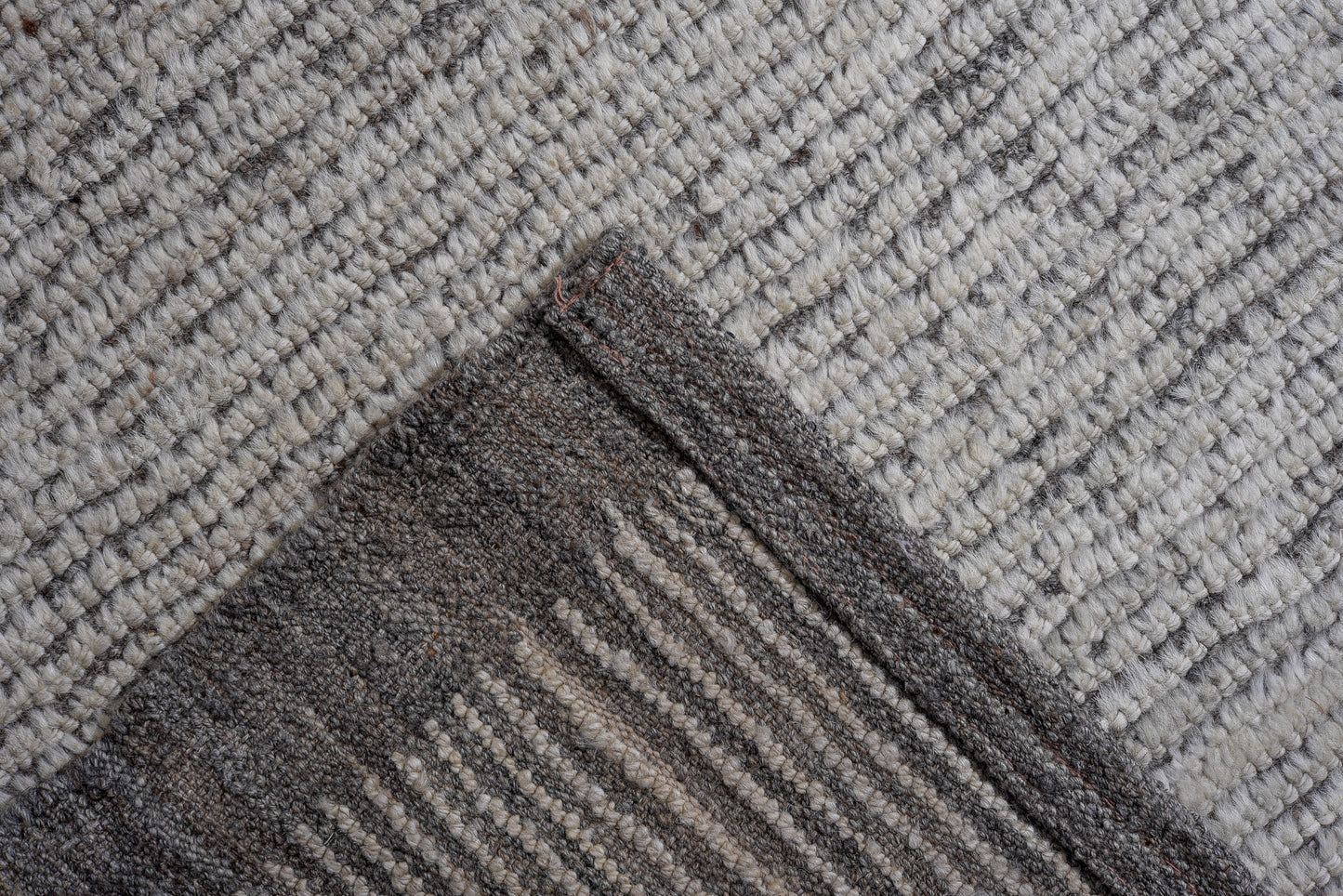 Moroccan Handmade Area Rug 13 X 15 | Beige, Brown | Hand knotted (4968)
