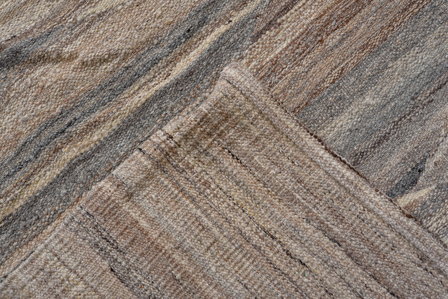 Modern Kilim flat weave | 11 x 14 | Area Rug | tribal design | brown, beige, grey, blue, sky blue | hand woven (5039)