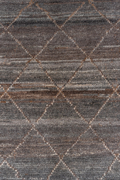 Moroccan Handmade Area Rug 5 X 11 | Brown, Gray, Beige| Hand Knotted (1804)