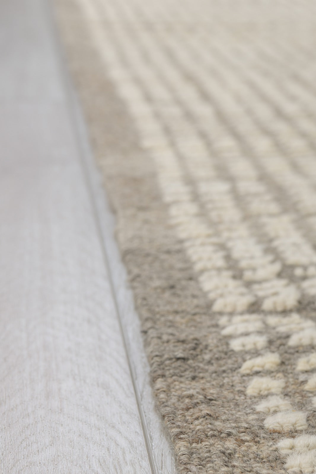 Moroccan Handmade Runner 3 X 12 | Beige | Hand knotted (3213)