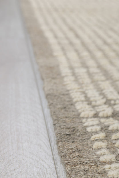 Moroccan Handmade Runner 3 X 12 | Beige | Hand knotted (3213)