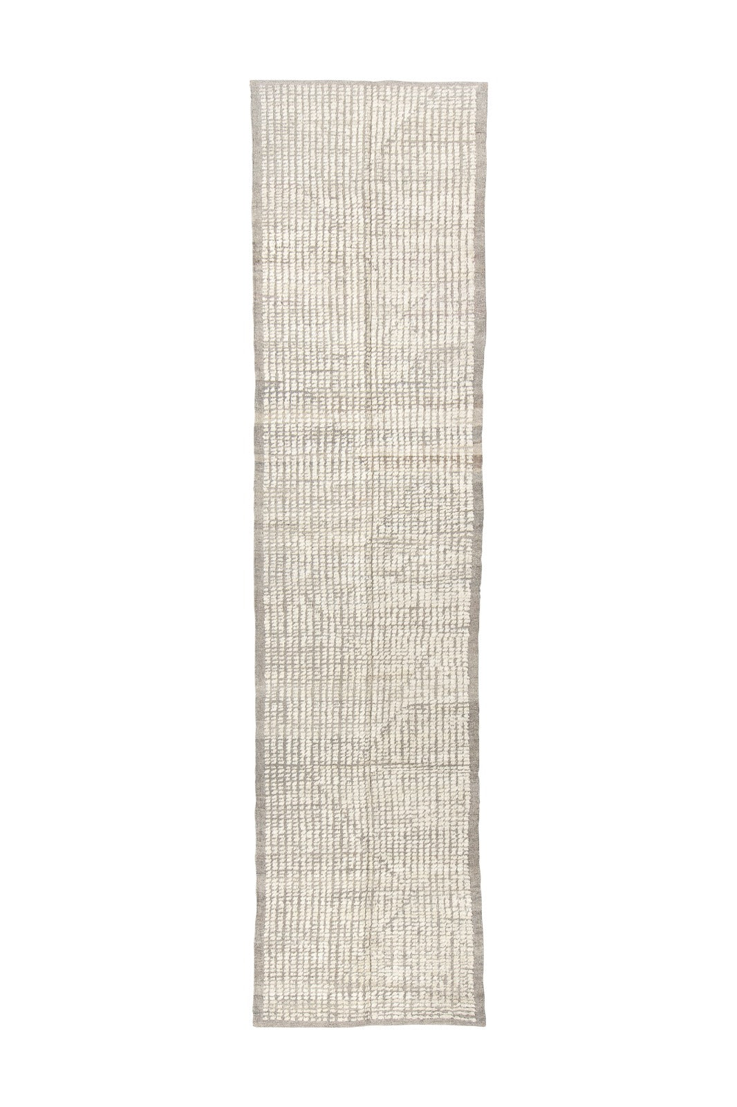 Moroccan Handmade Runner 3 X 12 | Beige | Hand knotted (3213)