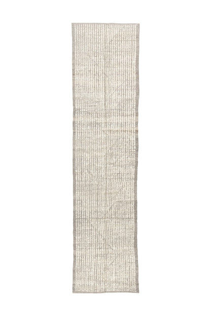 Moroccan Handmade Runner 3 X 12 | Beige | Hand knotted (3213)