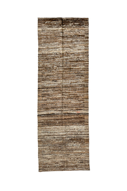 Moroccan Handmade Runner 4 X 10 | Brown, Beige | Hand knotted (3280)