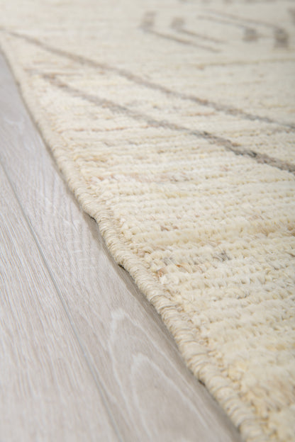 Moroccan Handmade Area Rug 9 X 10 | Beige, Brown | Hand knotted (3920)