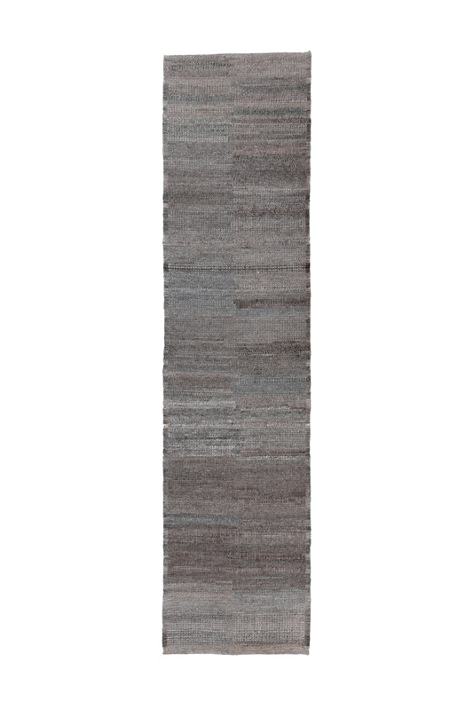 Moroccan Handmade Runner 3 X 13 | Brown, Gray | Hand knotted (4360)