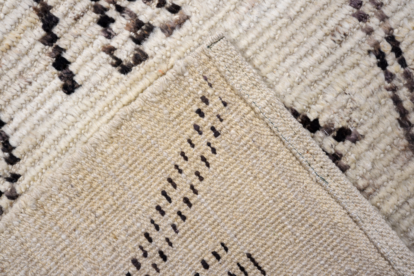 Moroccan Handmade Runner 3 X 17 |Brown, Beige, Black| Hand knotted (4368)