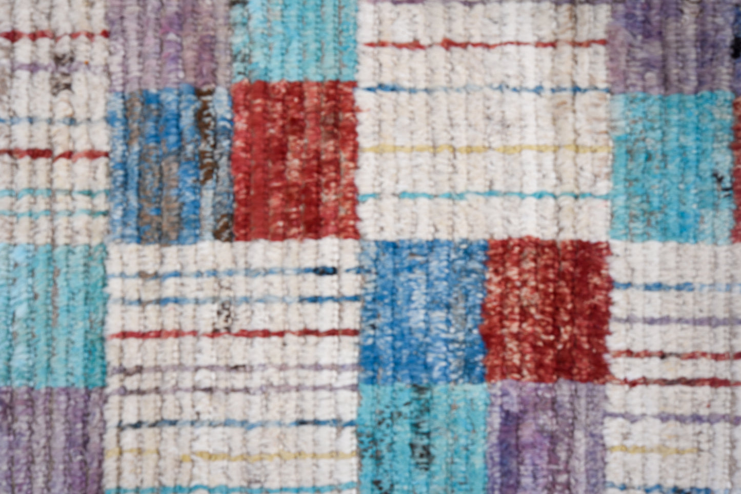 Moroccan Handmade Runner 3 X 13 |Beige, Blue, Sky Blue, Yellow, White, purple Black, Red| Hand knotted (4371)