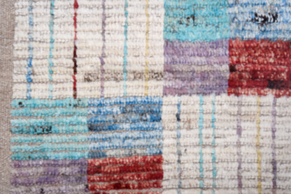 Moroccan Handmade Runner 3 X 13 |Beige, Blue, Sky Blue, Yellow, White, purple Black, Red| Hand knotted (4371)