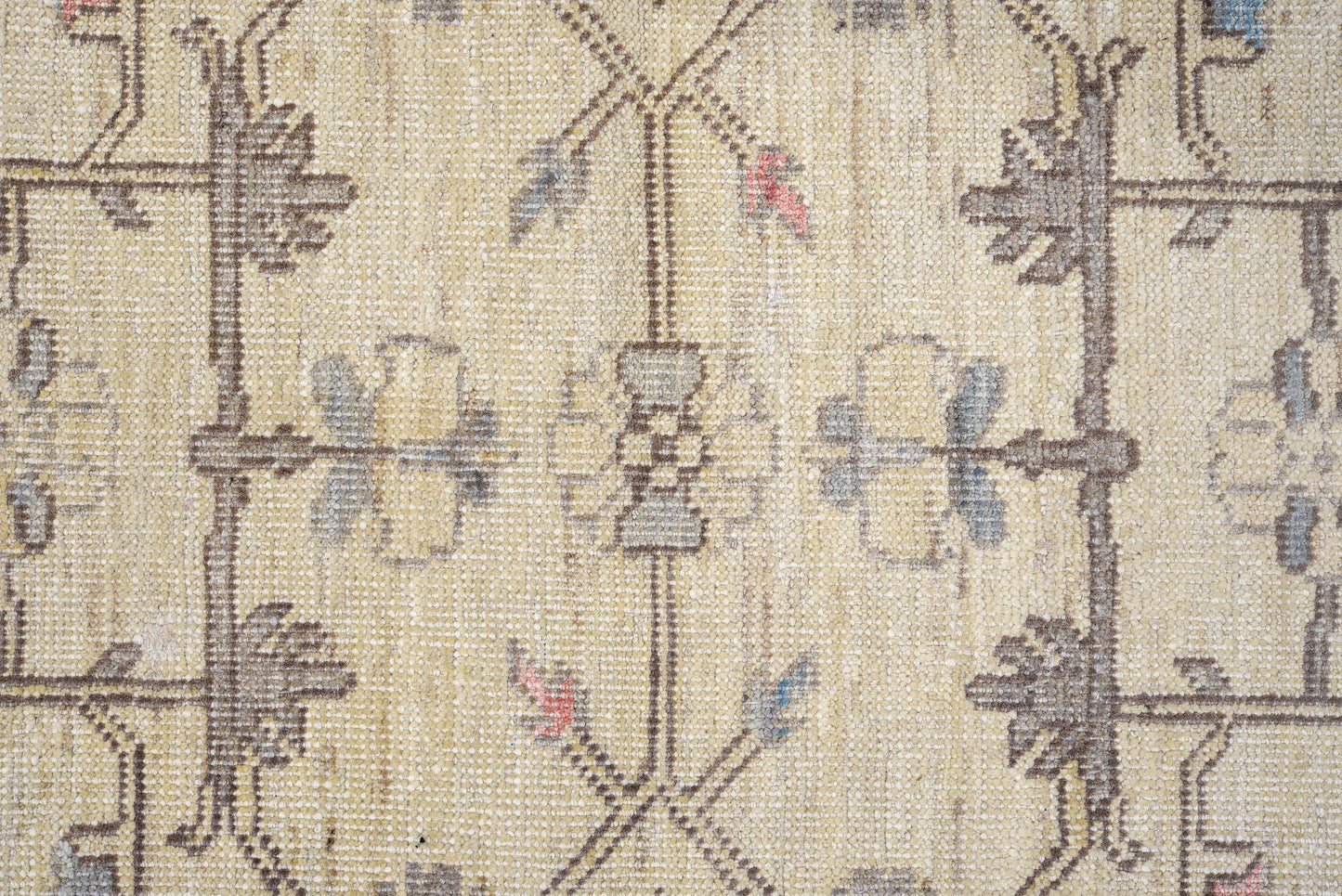 Oushak Handmade Runner 3 X 10 |Beige, Gray, Orange, Blue | Hand knotted (4390)