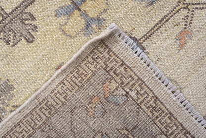 Oushak Handmade Runner 3 X 10 |Beige, Gray, Orange, Blue | Hand knotted (4390)