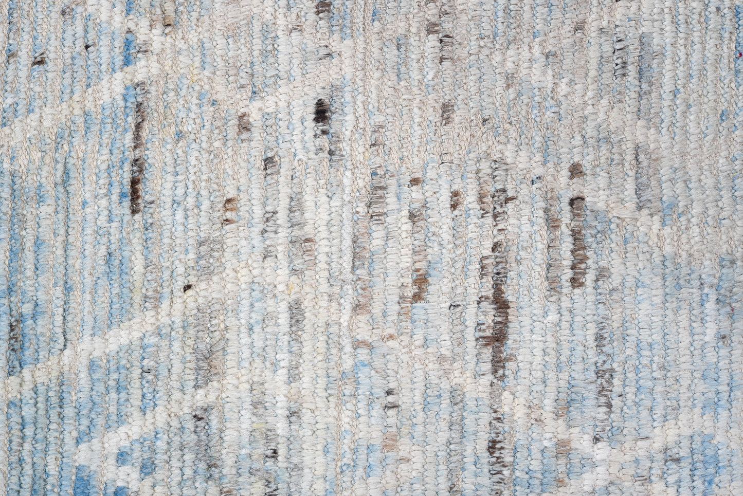 Moroccan Handmade Runner 3 X 17 |White, Gray Blue | Hand knotted (4396)