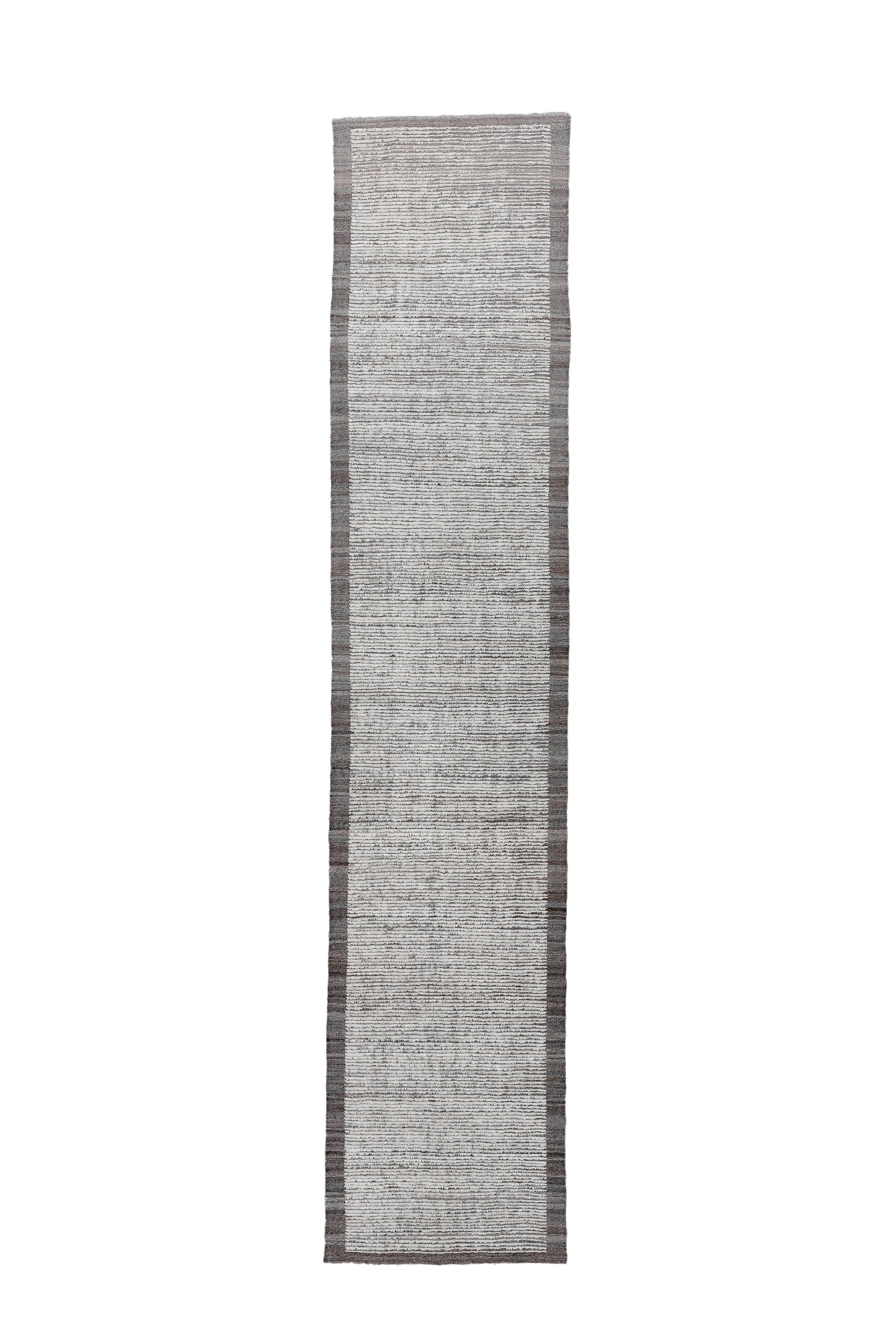 Moroccan Handmade Runner 3 X 14 |Beige, Dark Brown | Hand knotted (4398)