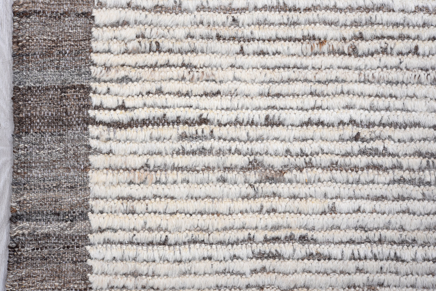 Moroccan Handmade Runner 3 X 14 |Beige, Dark Brown | Hand knotted (4398)