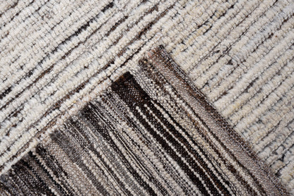 Moroccan Handmade Runner 3 X 14 |Beige, Brown, Black | Hand knotted (4406)