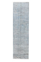 Moroccan Handmade Runner 6 X 20 | Grey, Blue, Black, white| Hand knotted (4413)