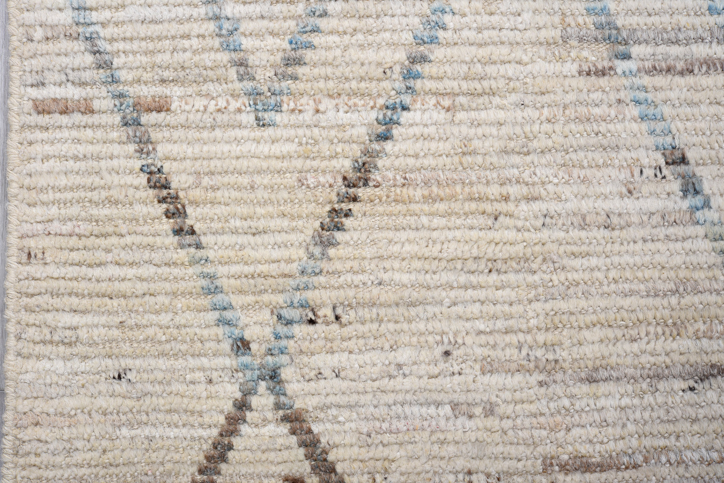 Moroccan Handmade Runner 3 X 14 |Blue, Beige, Brown | Hand knotted (4419)