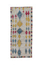 Moroccan Runner 3x 8  | 100% wool | hand knotted | colorful geometric design runner (4634)