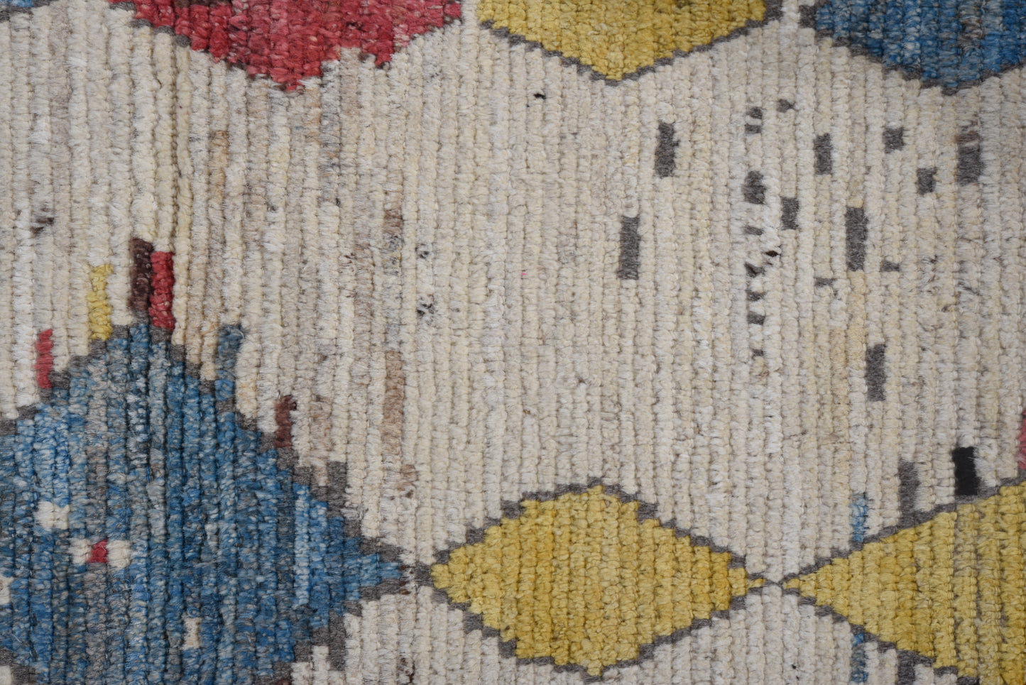 Moroccan Runner 3x 8  | 100% wool | hand knotted | colorful geometric design runner (4634)