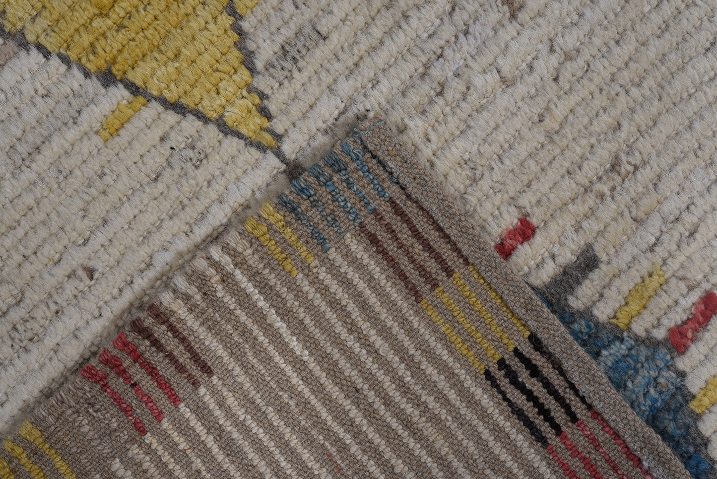 Moroccan Runner 3x 8  | 100% wool | hand knotted | colorful geometric design runner (4634)