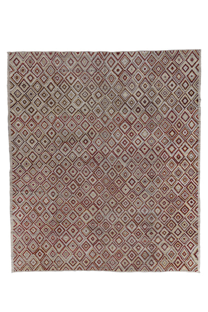 Moroccan handmade 14 X 16 | red, beige| hand knotted (4693)