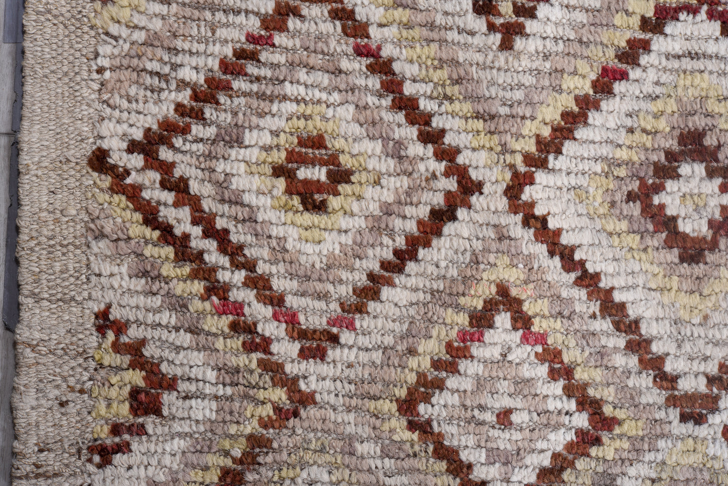 Moroccan handmade 14 X 16 | red, beige| hand knotted (4693)