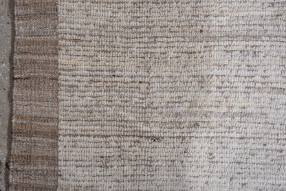 Moroccan plain beige handmade rug 14 x 17 | beige | 100% wool | hand knotted (4840)